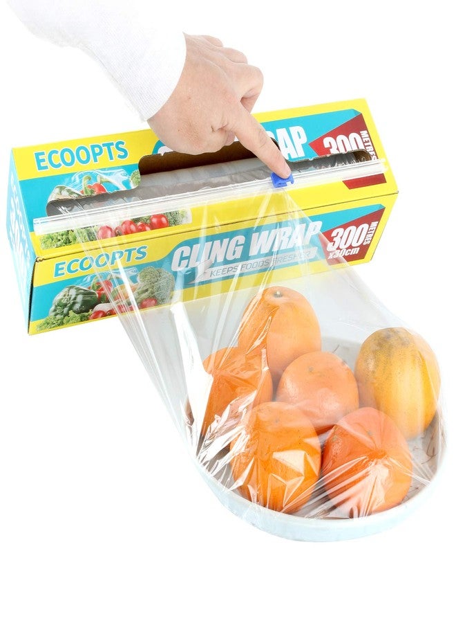 ECOOPTS Cling Wrap Plastic Food Wrap with Slide Cutter and BPA Free Plastic Wrap 12IN×1000FT - Image 1