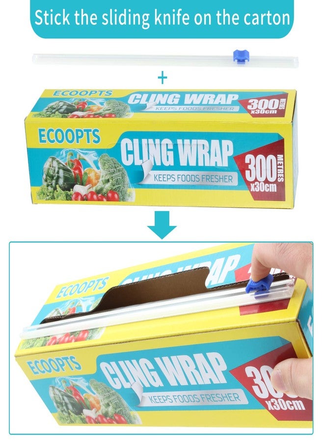 ECOOPTS Cling Wrap Plastic Food Wrap with Slide Cutter and BPA Free Plastic Wrap 12IN×1000FT - Image 5