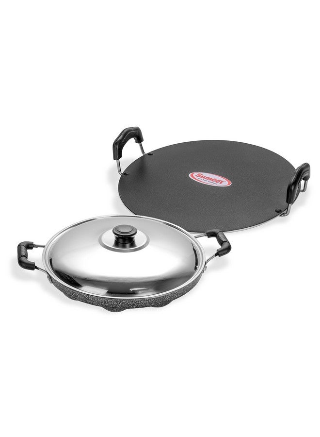 Sumeet Nonstick Insta Combo Set (Saral Tawa 30.5cm Dia + Grill Designer Appam Patra With S.S. Lid -7pcs) - Image 3
