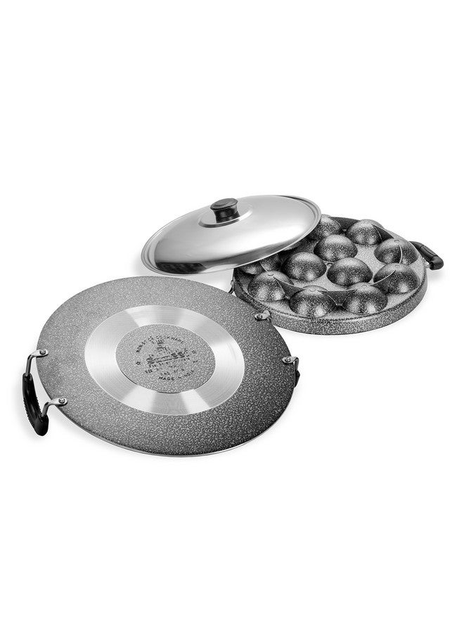 Sumeet Nonstick Insta Combo Set (Saral Tawa 30.5cm Dia + Grill Designer Appam Patra With S.S. Lid -7pcs) - Image 5