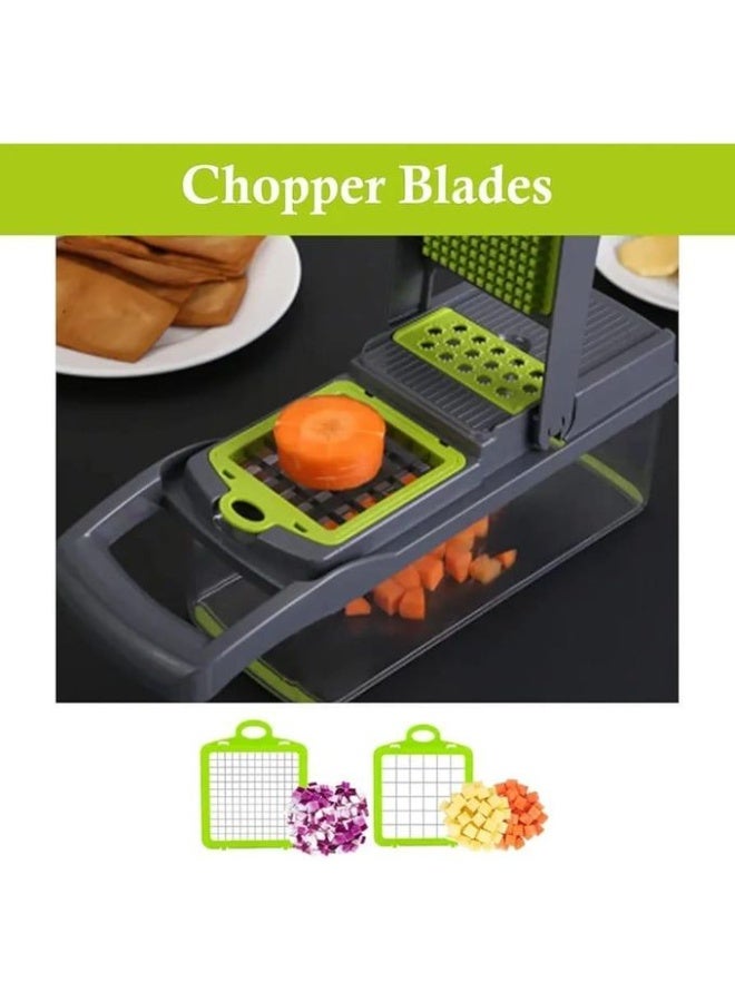 16 in 1 Multifunctional Professional Onion Vegetable Chopper, Kitchen Vegetable Cutter with 8 Blades, Carrot Garlic Cutter with Container - Image 5
