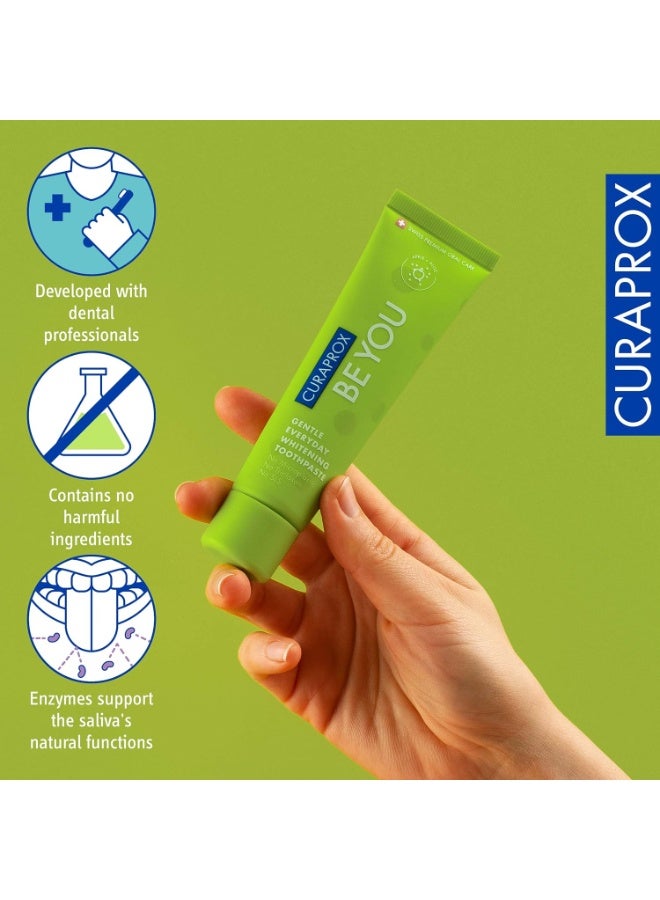 Curaprox Be You Apple & Green Aloe Vera Toothpaste 60ml - Gentle Whitening Toothpaste for Daily Use - Image 4