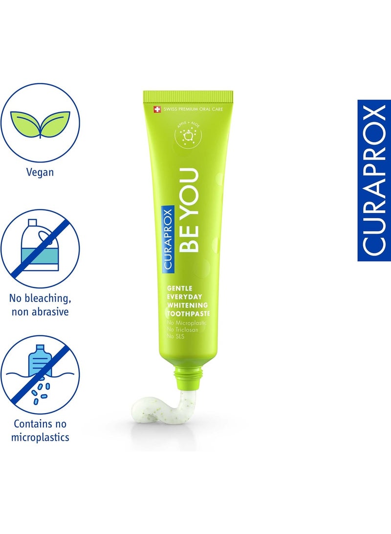 Curaprox Be You Apple & Green Aloe Vera Toothpaste 60ml - Gentle Whitening Toothpaste for Daily Use - Image 3