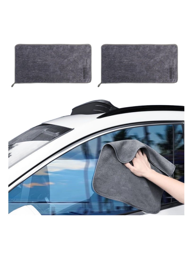 NOVOLAN 2Pcs Microfiber Car Cleaning Cloth Microfiber Double-Sided Short Velvet Car Wash With Towel To Wipe The Car Cloth Towel High-Efficiency Water Absorption Soft and Gentle Not Shed (35x75cm) - Image 1
