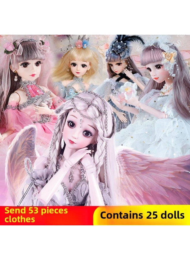 60 Centimeter Oversized Girl Toy Doll Dress Up Simulation Toy 7 Girl Set Princess Gift Box 8-Color:Princess Sayles-Height:Blink Music Version: 60cm 190 Pieces Of Clothing -25 Dolls-Package 3 + High-end Gift Box - Image 4
