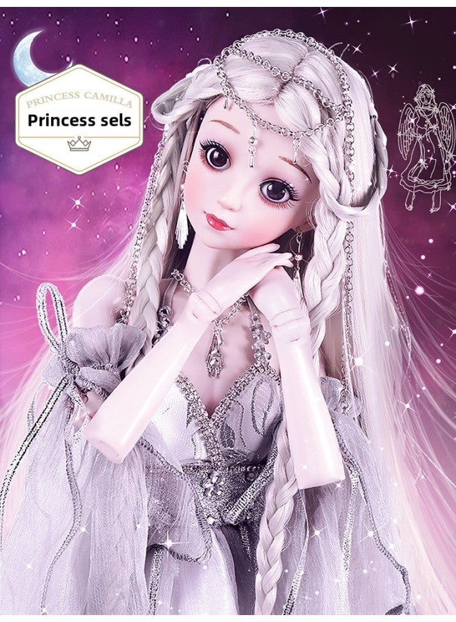 60 Centimeter Oversized Girl Toy Doll Dress Up Simulation Toy 7 Girl Set Princess Gift Box 8-Color:Princess Sayles-Height:Blink Music Version: 60cm 190 Pieces Of Clothing -25 Dolls-Package 3 + High-end Gift Box - Image 1