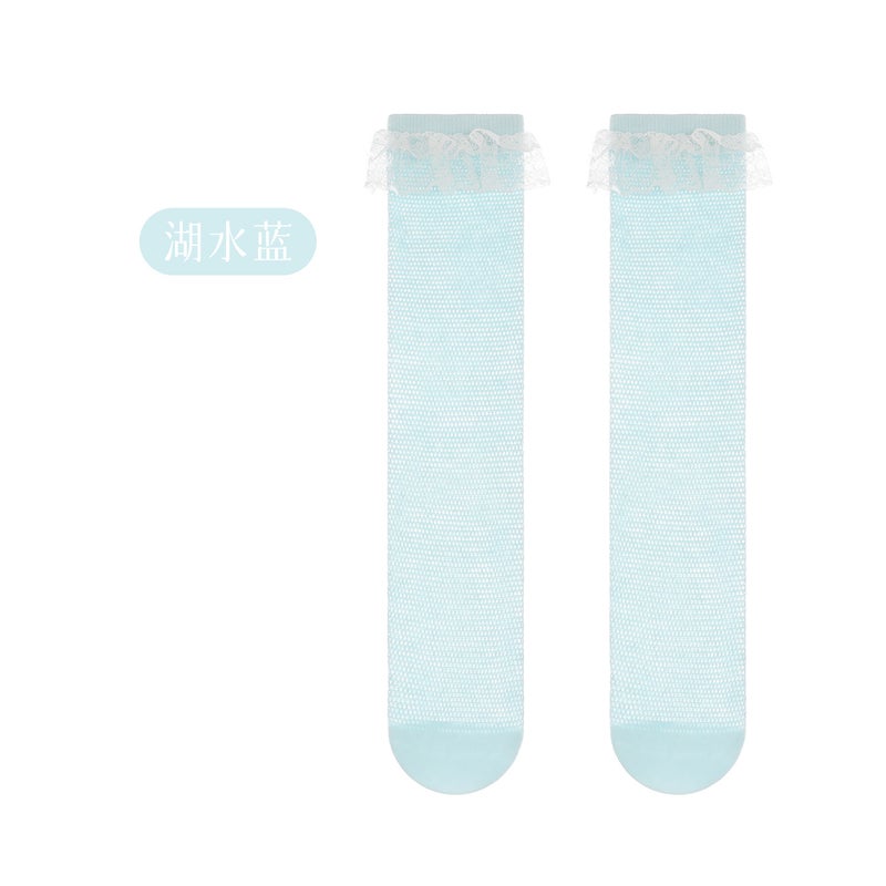 Summer Mesh Socks Over The Knee Anti-Mosquito Socks Children'S Mid-Length Socks Girls' Baby Boneless Pine Socks Colorful Cotton Socks Summer - Image 1