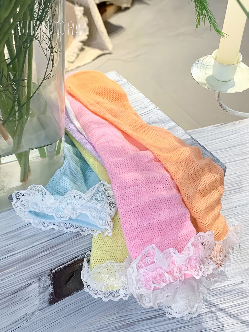 Summer Mesh Socks Over The Knee Anti-Mosquito Socks Children'S Mid-Length Socks Girls' Baby Boneless Pine Socks Colorful Cotton Socks Summer - Image 4