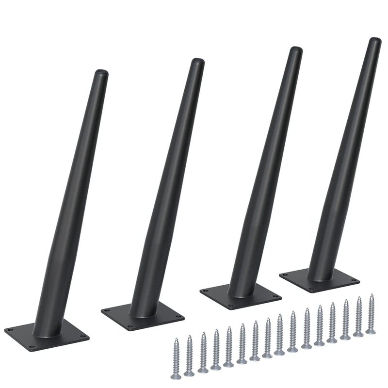 FIVEPEARS 4 PCS 12 Inch Heavy Duty Matte Black Metal Slant Angled Tapered Legs Set for Furniture Mid Century Modern Style Feets for Coffee Table Couch Sofa Cabinet Chair Dresser Bed Desk Credenza - Image 1