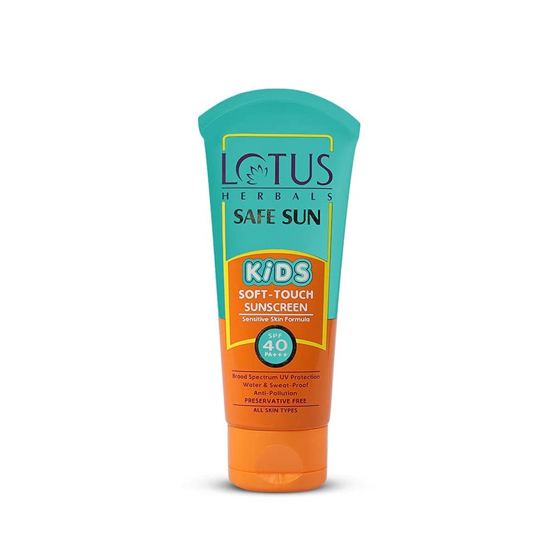 LOTUS HERBALS Lotus Herbals Safe Sun Kids SoftTouch Sunscreen SPF 40 PA Waterproof Sweatproof Preservative Free Anti Pollution All Skin Types 80g  - Image 1
