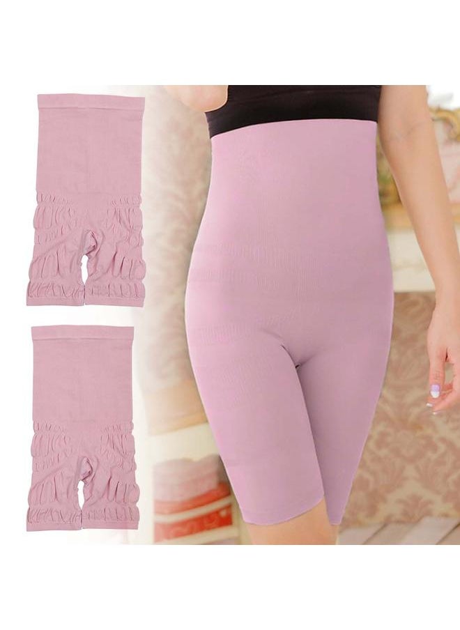 Women Postpartum Abdomen Underwear Butt lifting Body Shaping Abdomen Panties (Pink L)