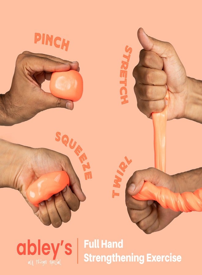 معجون علاجي للأطفال من أبلي، 100 غرام | الاستخدام: العلاج الوظيفي، إعادة التأهيل، تنمية المهارات الحركية الدقيقة، تخفيف التوتر | مادة لتمارين اليد | اللون: برتقالي - Image 2