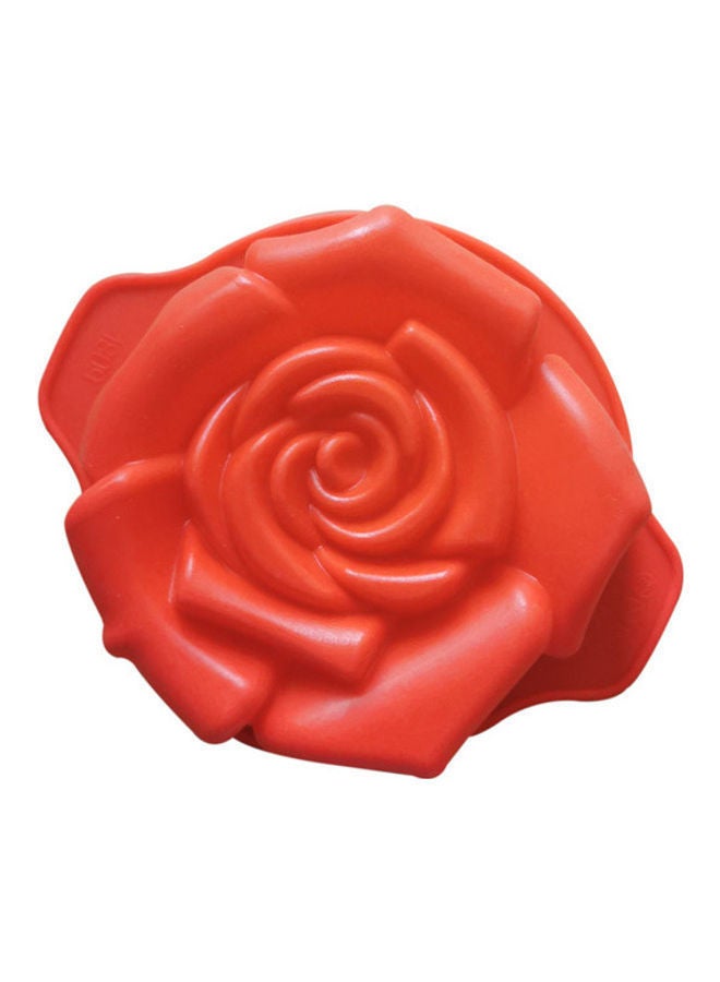 NIBEMINENT Rose Shaped Silicone Cake Mould Red 16 x 12.5cm - Image 1