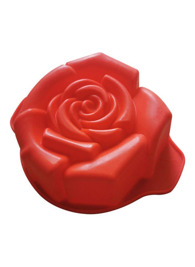 NIBEMINENT Rose Shaped Silicone Cake Mould Red 16 x 12.5cm - Image 2