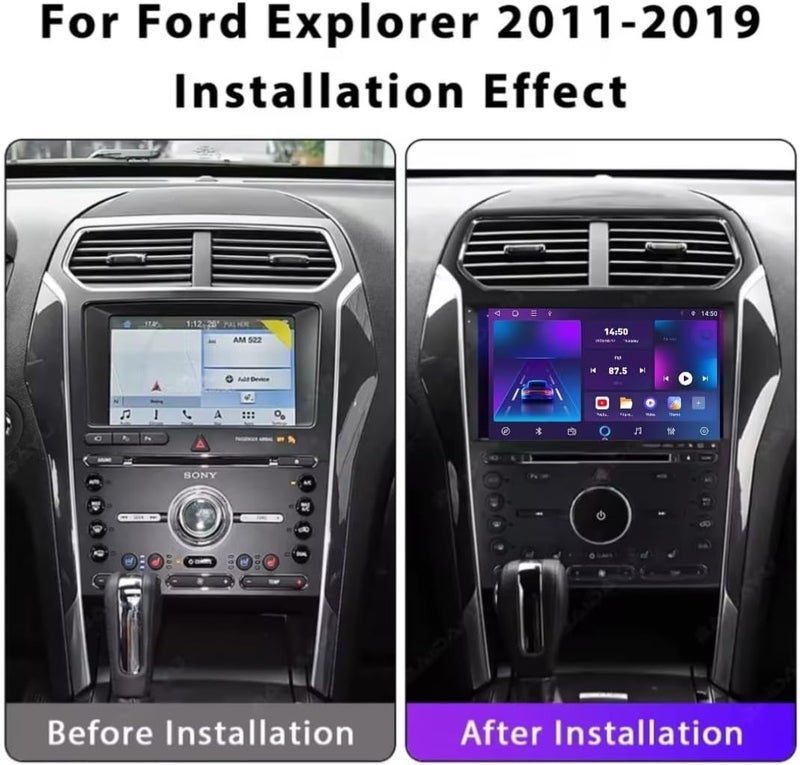 Vierex Fit Ford Explorer Car Stereo Ford Explorer Android Screen 2011-2019, Wireless CarPlay & Android Auto, BT DSP,WIFI,USB,QLED, GPS Navigation,AHD Camera Fast Interface (2+32GB Carplay 4CORE) - Image 2