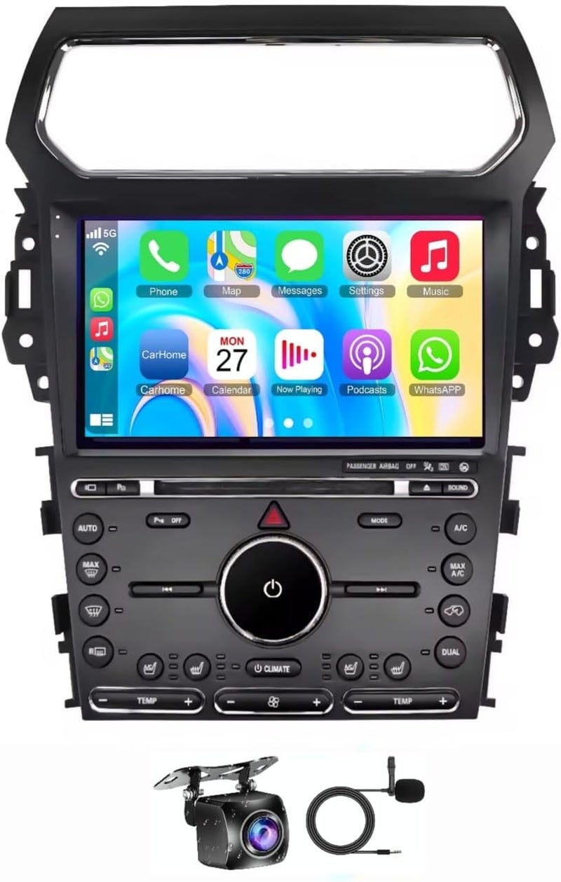 Vierex Fit Ford Explorer Car Stereo Ford Explorer Android Screen 2011-2019, Wireless CarPlay & Android Auto, BT DSP,WIFI,USB,QLED, GPS Navigation,AHD Camera Fast Interface (2+32GB Carplay 4CORE) - Image 1