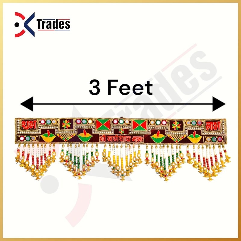DK trades DK trades Handmade Entrance Main Door Hanging Toran Art Door Bandarwal for House Diwali Decoration Toran Toran for Mandir Hangings for Decoration Door  - Image 4