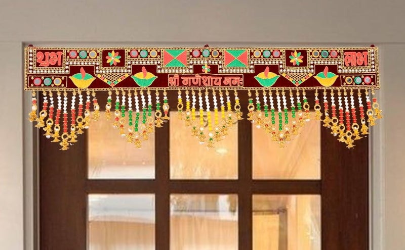 DK trades DK trades Handmade Entrance Main Door Hanging Toran Art Door Bandarwal for House Diwali Decoration Toran Toran for Mandir Hangings for Decoration Door  - Image 3