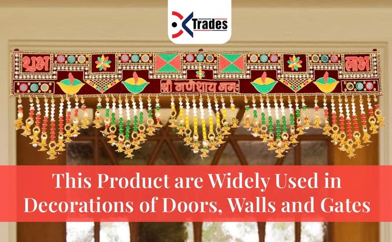 DK trades DK trades Handmade Entrance Main Door Hanging Toran Art Door Bandarwal for House Diwali Decoration Toran Toran for Mandir Hangings for Decoration Door  - Image 5