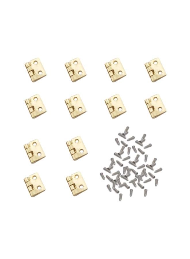 klarako 12pcs Antique Bronze Mini Hinges Folding Hinge with Replacement Screws for Wooden Jewelry Box Dollhouse Crafts - Image 1