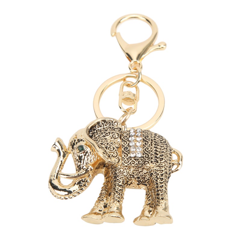 Elephant Keychain Electroplate Retro Keychain Good Luck Environmental Friendly Elephant Key Chain Cute Keychain for Birthday Gold - Image 2