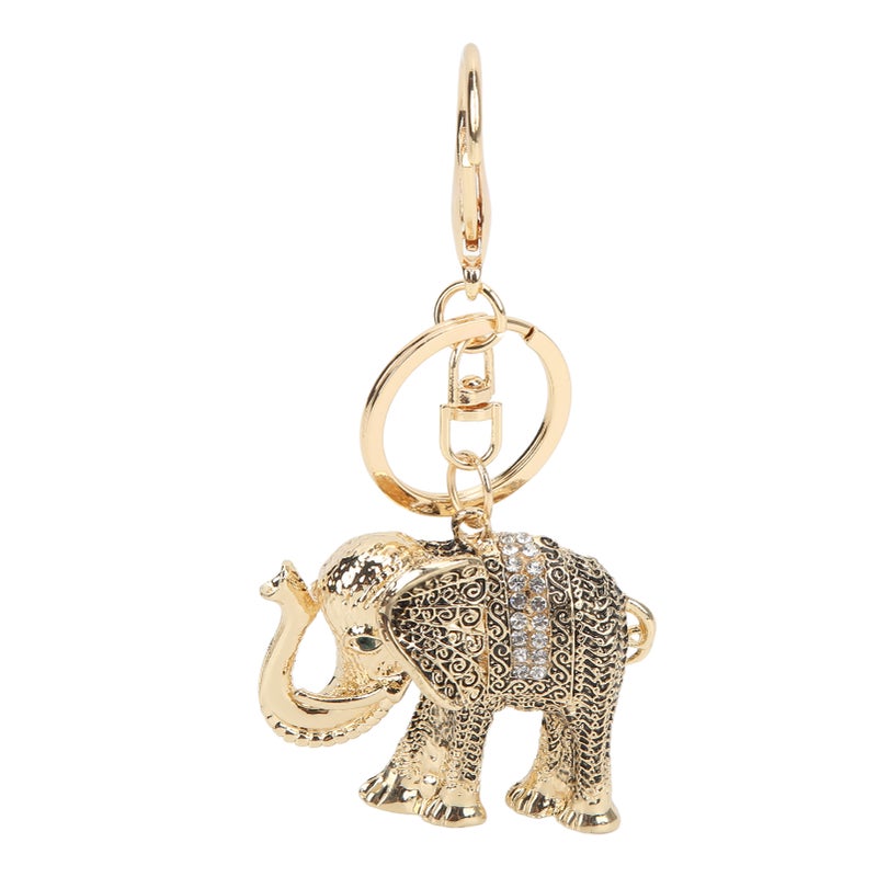 Elephant Keychain Electroplate Retro Keychain Good Luck Environmental Friendly Elephant Key Chain Cute Keychain for Birthday Gold - Image 1
