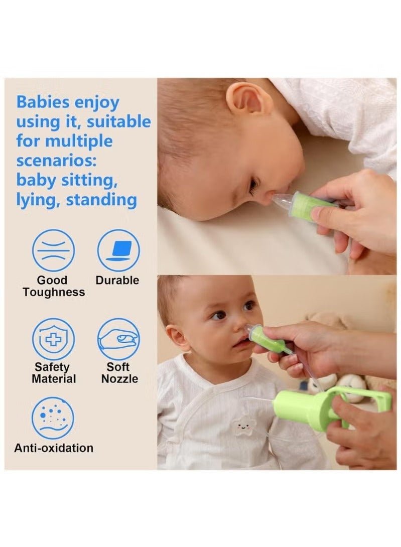 MUMO Baby Nasal Aspirator, Hand Pulled Negative Pressure Baby Nose Sucker, Newborn Baby Toddlers Cleans Snot and Anti Reflux Nasal Congestion (Green) - Image 4
