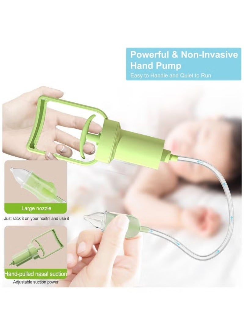MUMO Baby Nasal Aspirator, Hand Pulled Negative Pressure Baby Nose Sucker, Newborn Baby Toddlers Cleans Snot and Anti Reflux Nasal Congestion (Green) - Image 2