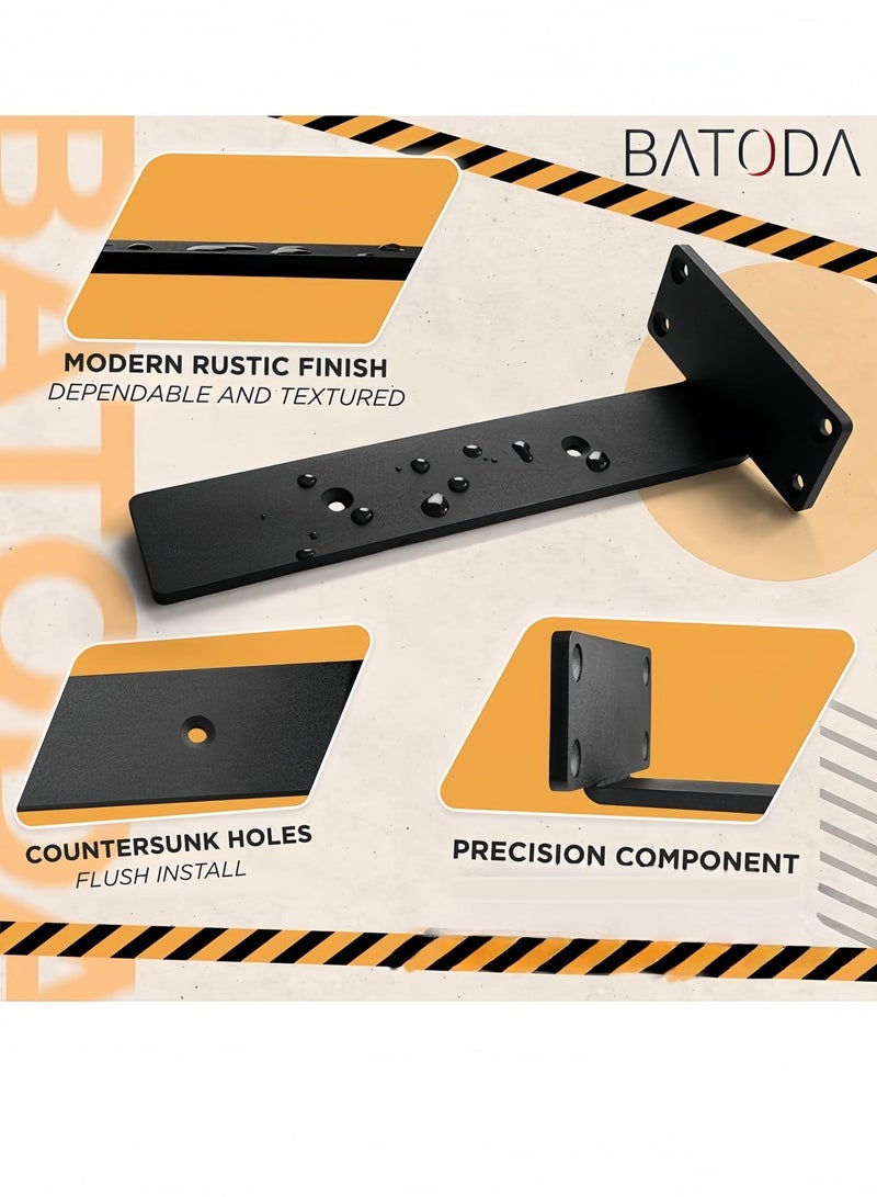 nihao 4 Pack Shelf Brackets  6 Inch Floating Shelf Bracket 1/5 inch Thick Heavy Duty Hidden Shelf Brackets Iron Metal Brackets for Shelf Support with Screw Included -15cm - Image 3