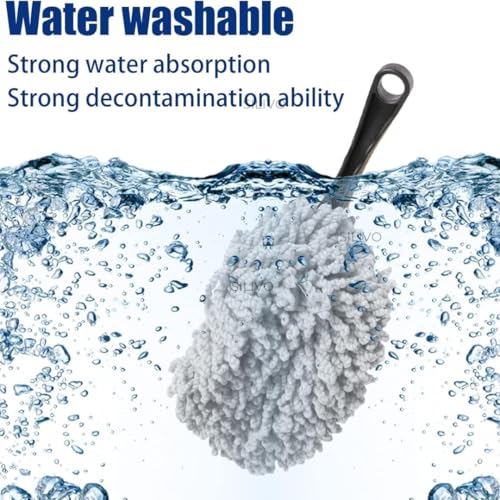 SILIVO Microfiber Car Cleaning Brush with Handle | Handheld Car Duster for Dashboard, Windshield & Interior | Reusable, Washable Multipurpose Dusting Tool for Car, Bike & Home (11", Multi Color) - Image 4