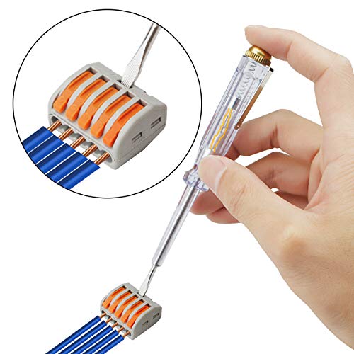 XHF2018 100 Pcs Lever Connectors Nuts 5 Conductor Combination Compact Wire Connectors Fast Connection Terminal 28-12 AWG Suitable for Multiple Types - Image 3