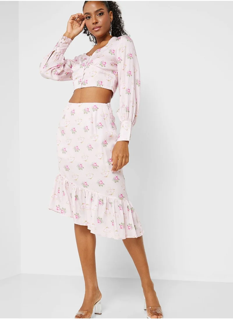 That’s My Gal Puff Sleeves Crop Top & Skirt Set