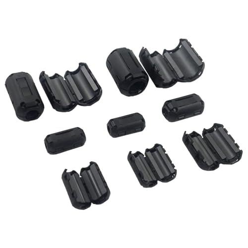 FeFu 20Pcs Clip-on Ferrite Ring Core RFI EMI Noise Suppressor Cable Clip for 3mm/ 5mm/ 7mm/ 9mm/ 13mm Diameter Cable, Black - Image 4
