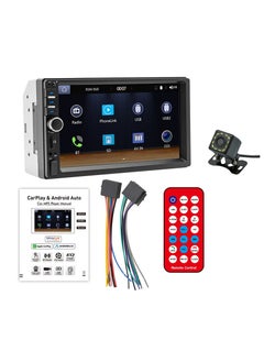 7 Inch 1080p HD Touch Screen Radio, Double Din Car Stereo Compatible With Carplay And Android, Wireless Carplay & Android Auto Car Stereo Receiver, USB Car Multimedia Mp5 Player, (F7018C and CAM)
