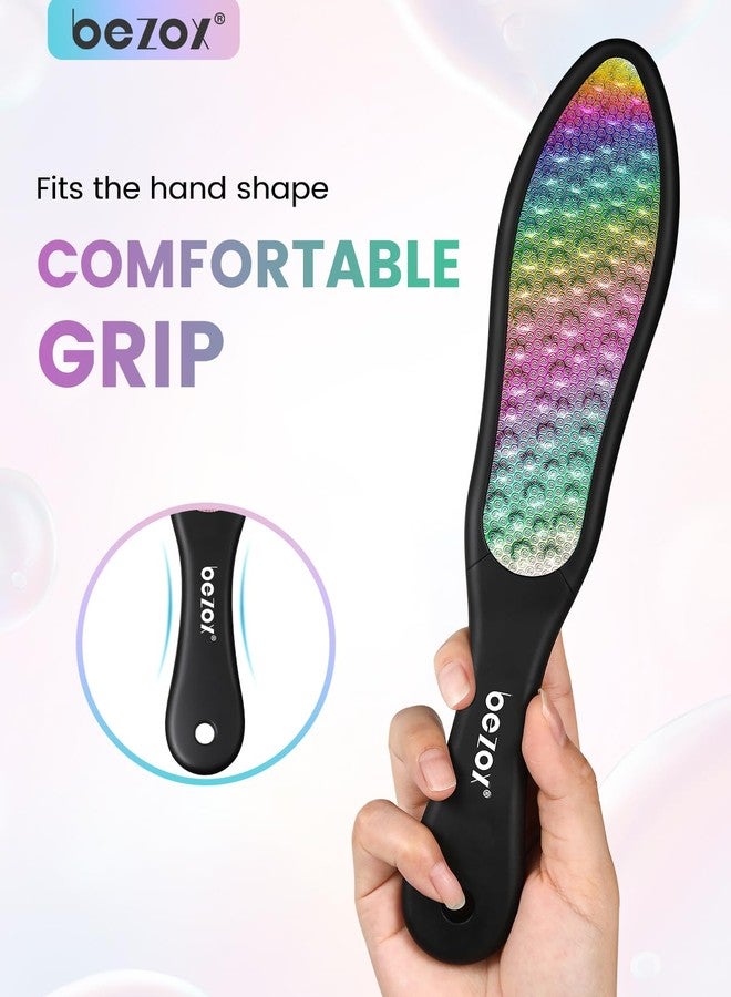 BEZOX Foot File Callus Remover(1 PCS), Double Sided Callus File Scraper, Foot Scrubber for Cracked Heel and Foot Corn Removal, Stainless Steel Pedicure File - Rainbow - Image 4