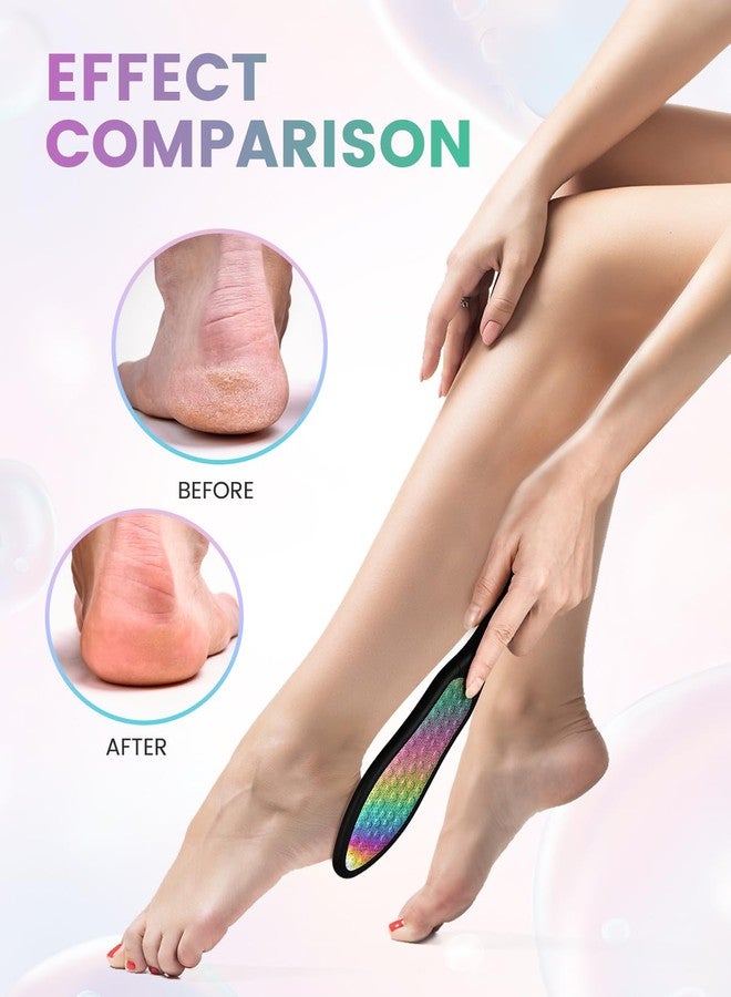 BEZOX Foot File Callus Remover(1 PCS), Double Sided Callus File Scraper, Foot Scrubber for Cracked Heel and Foot Corn Removal, Stainless Steel Pedicure File - Rainbow - Image 3