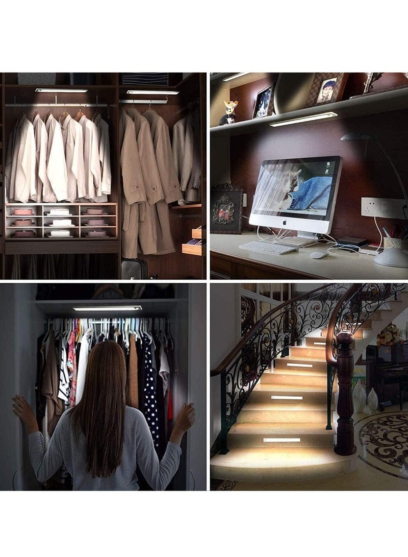 Reko LED Cabinet Lights Closet Light, Motion Sensor 28 LED Closet Lights Cabinet Lights,USB Rechargeable Wardrobe Stair Step Kitchen,Stick-on Anywhere Dimmable Strip Lighting for Kitchen, Hallway, Stairway - Image 3