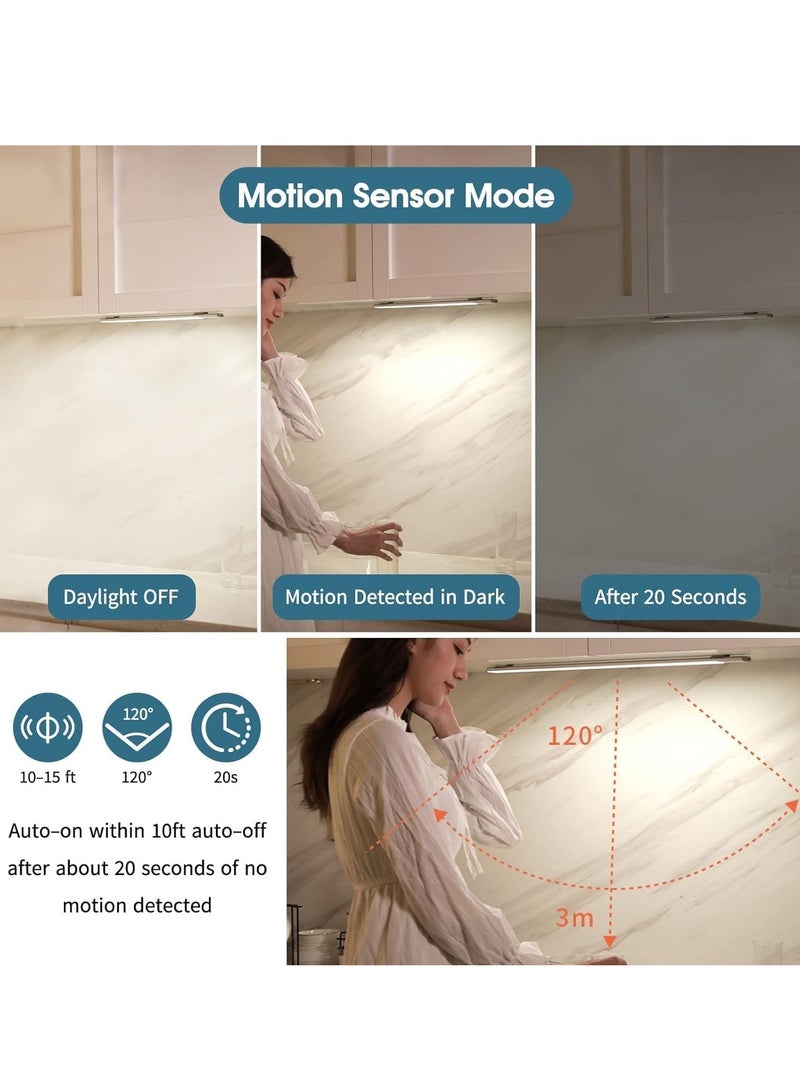 Reko LED Cabinet Lights Closet Light, Motion Sensor 28 LED Closet Lights Cabinet Lights,USB Rechargeable Wardrobe Stair Step Kitchen,Stick-on Anywhere Dimmable Strip Lighting for Kitchen, Hallway, Stairway - Image 4