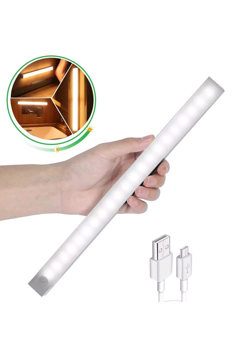 Reko LED Cabinet Lights Closet Light, Motion Sensor 28 LED Closet Lights Cabinet Lights,USB Rechargeable Wardrobe Stair Step Kitchen,Stick-on Anywhere Dimmable Strip Lighting for Kitchen, Hallway, Stairway - Image 1