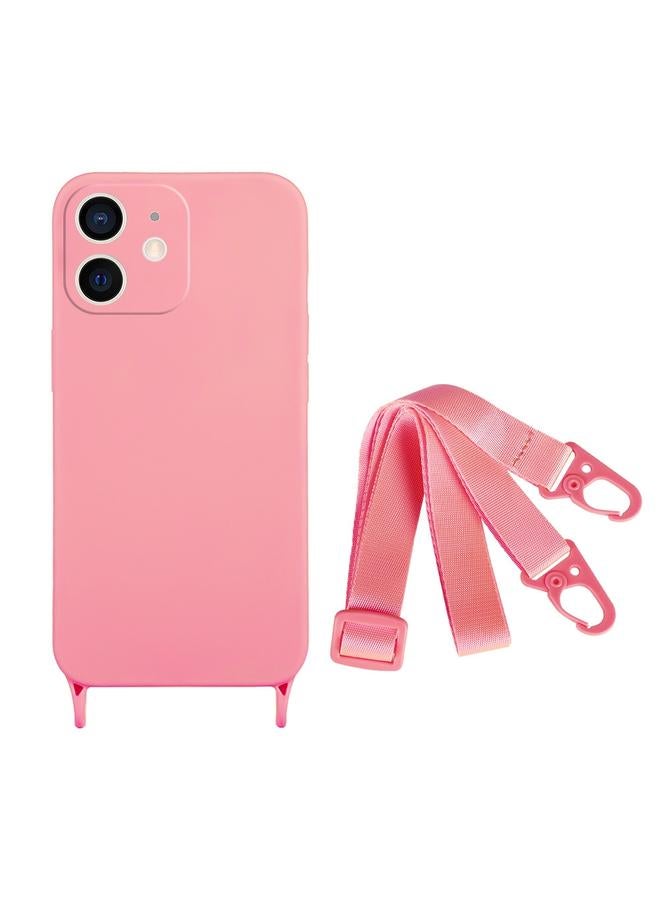 Zaboon Case For iPhone 12 Fine Hole Silicone Phone Case with Lanyard - Image 1
