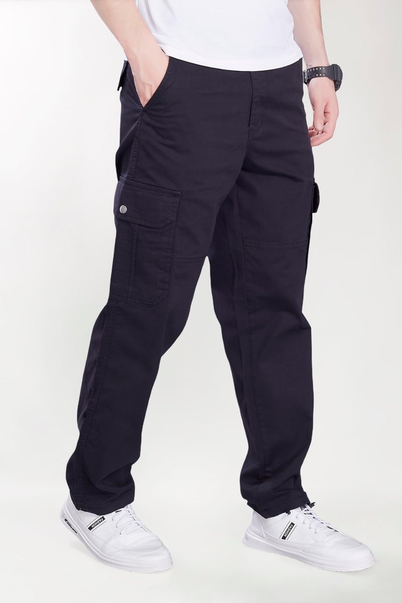 DIVISIVE Men's Loose Baggy Fit Cotton Cargo Pants (DCR312_36_Black) - Image 4