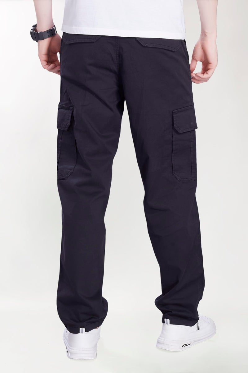 DIVISIVE Men's Loose Baggy Fit Cotton Cargo Pants (DCR312_36_Black) - Image 5