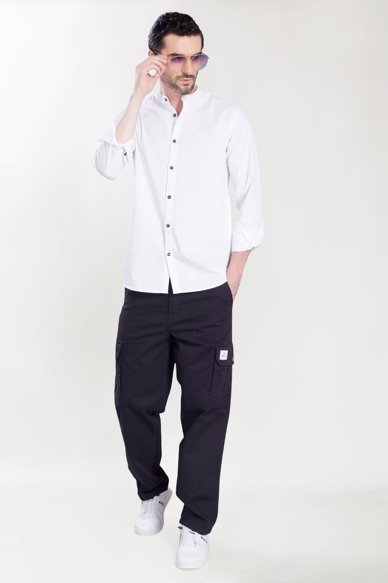 DIVISIVE Men's Loose Baggy Fit Cotton Cargo Pants (DCR312_36_Black) - Image 2