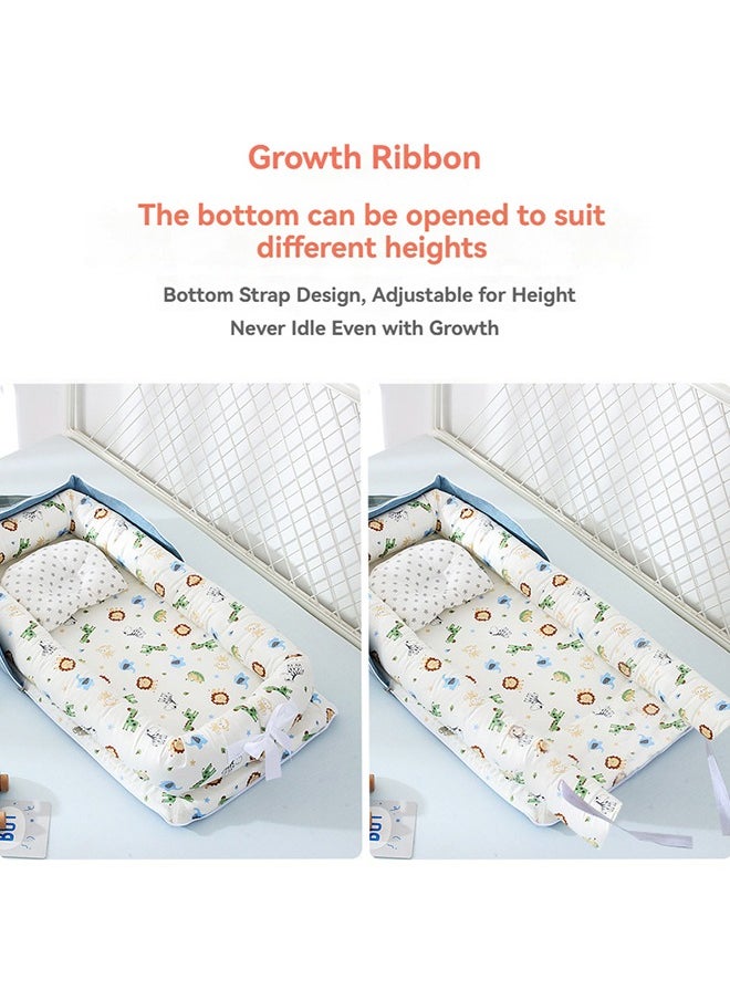 XiuWoo Portable Foldable Cotton Baby Bed with Pillow Foldable Crib Bed Baby Lounger Travel Infant Newborn Baby Nest Portable Baby Bedding  - Image 5