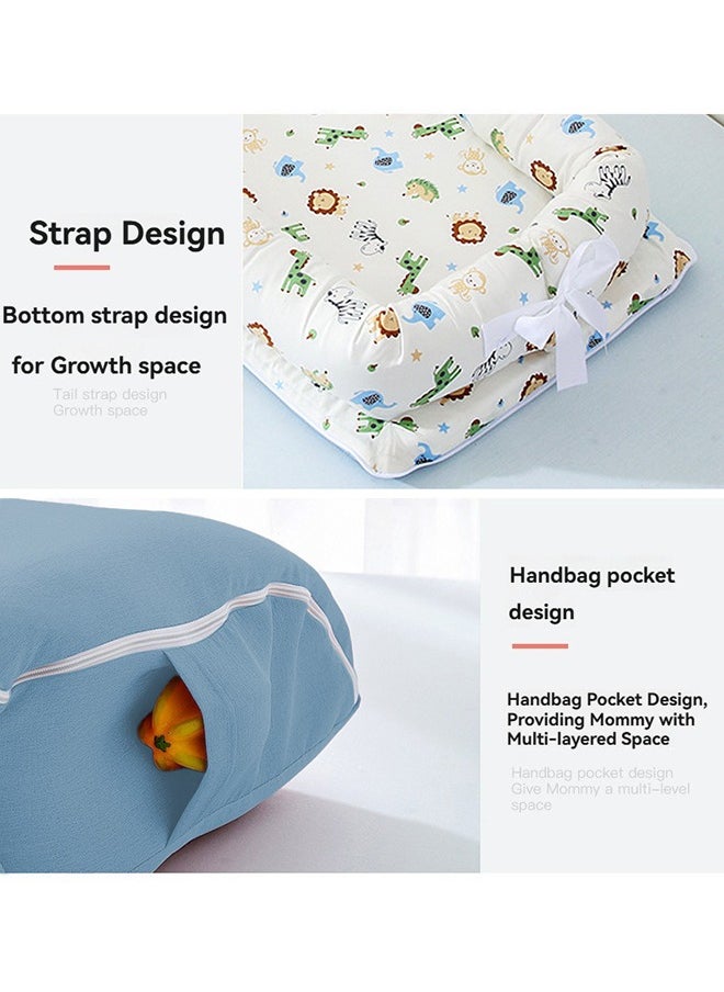 XiuWoo Portable Foldable Cotton Baby Bed with Pillow Foldable Crib Bed Baby Lounger Travel Infant Newborn Baby Nest Portable Baby Bedding  - Image 4