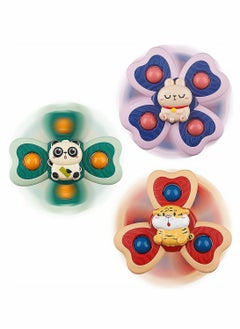 Baby Spinner Toy with Suction Cup 3 Pack Bath Toys Cartoon Spinning