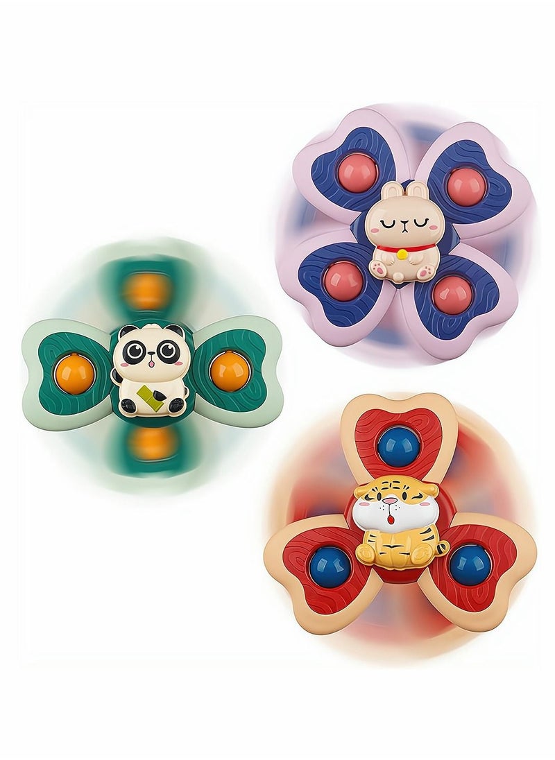 Y&D - Baby Spinner Toy with Suction Cup 3 Pack Bath Toys Cartoon Spinning - Image 1