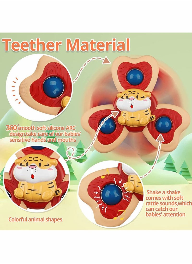 Y&D - Baby Spinner Toy with Suction Cup 3 Pack Bath Toys Cartoon Spinning - Image 1