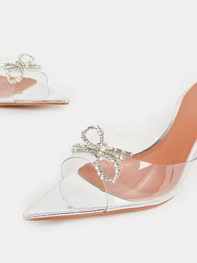 Styli  Styli Diamante Clear Strap Kitten Heel Mules for Women | Best Price UAE