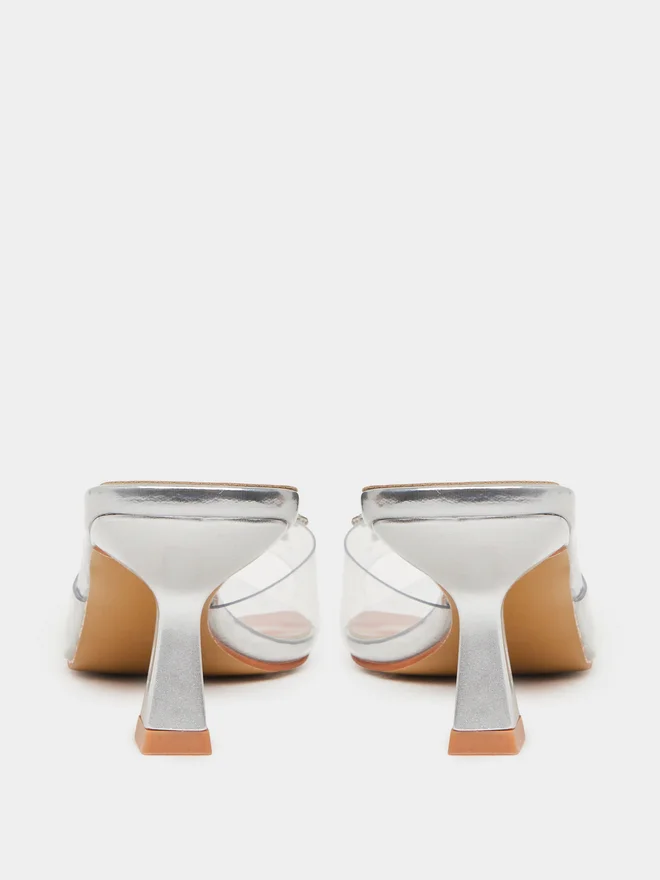 Styli  Styli Diamante Clear Strap Kitten Heel Mules for Women | Best Price UAE